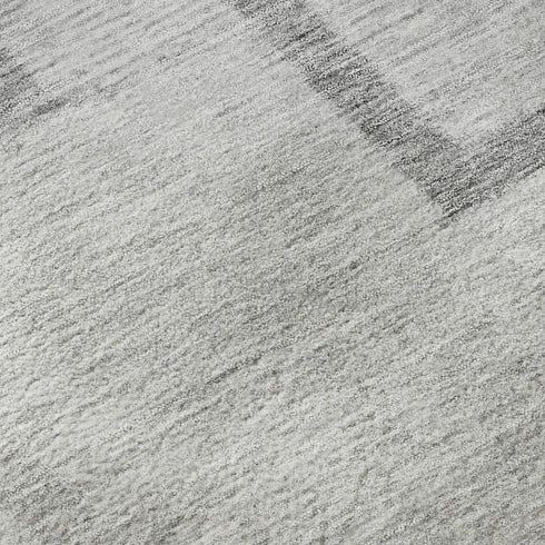8' X 10' Gray And Silver Geometric Washable Area Rug With UV Protection