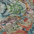 5' X 8' Blue Orange And Green Abstract Washable Area Rug With UV Protection
