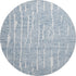 8' Blue And Ivory Vermicular Washable Round Rug With UV Protection