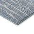 8' Blue And Ivory Vermicular Washable Round Rug With UV Protection