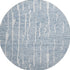 8' Blue And Ivory Vermicular Washable Round Rug With UV Protection