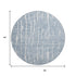 8' Blue And Ivory Vermicular Washable Round Rug With UV Protection