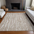 9' X 12' Brown And Ivory Vermicular Washable Area Rug With UV Protection
