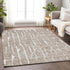 9' X 12' Brown And Ivory Vermicular Washable Area Rug With UV Protection