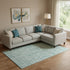 8' X 10' Teal And Ivory Vermicular Washable Area Rug With UV Protection