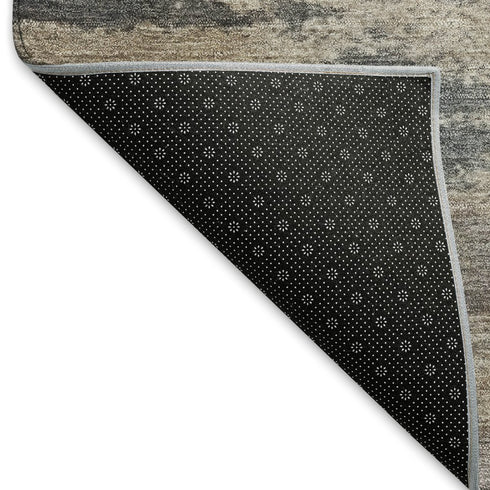 8' X 10' Gray Beige And Ivory Abstract Washable Area Rug With UV Protection