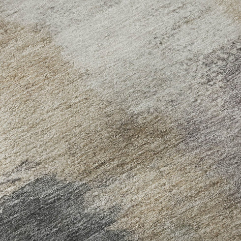 8' X 10' Gray Beige And Ivory Abstract Washable Area Rug With UV Protection