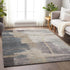 8' X 10' Gray Beige And Ivory Abstract Washable Area Rug With UV Protection