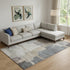 8' X 10' Gray Beige And Ivory Abstract Washable Area Rug With UV Protection