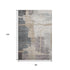 8' X 10' Gray Beige And Ivory Abstract Washable Area Rug With UV Protection