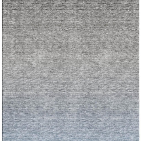 5' X 8' Blue And Gray Ombre Washable Area Rug With UV Protection