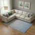 8' X 10' Blue And Gray Ombre Washable Area Rug With UV Protection