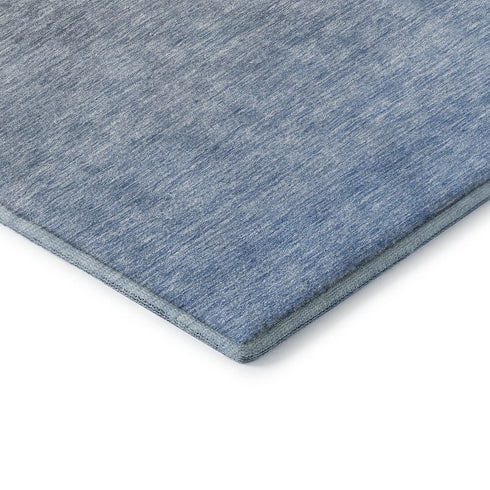 8' X 10' Blue And Gray Ombre Washable Area Rug With UV Protection