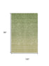 8' X 10' Green And Gray Ombre Washable Area Rug With UV Protection