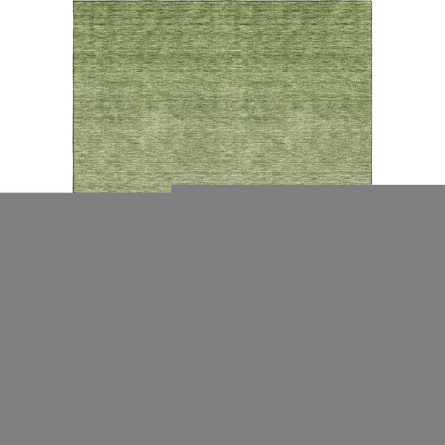 8' X 10' Green And Gray Ombre Washable Area Rug With UV Protection