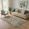 5' X 8' Chocolate Blue And Pink Paisley Washable Area Rug With UV Protection