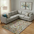 8' X 10' Chocolate Blue And Pink Paisley Washable Area Rug With UV Protection