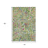 5' X 8' Fern Green Blue And Pink Paisley Washable Area Rug With UV Protection