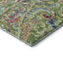 8' Fern Green Blue And Pink Paisley Washable Round Rug With UV Protection