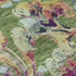 8' Fern Green Blue And Pink Paisley Washable Round Rug With UV Protection