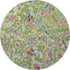 8' Fern Green Blue And Pink Paisley Washable Round Rug With UV Protection