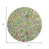 8' Fern Green Blue And Pink Paisley Washable Round Rug With UV Protection