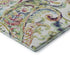 5' X 8' Ivory Blue And Pink Paisley Washable Area Rug With UV Protection