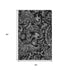 5' X 8' Black And Silver Paisley Washable Area Rug With UV Protection