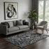 5' X 8' Black And Silver Paisley Washable Area Rug With UV Protection