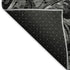 5' X 8' Black And Silver Paisley Washable Area Rug With UV Protection