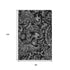 8' X 10' Black And Silver Paisley Washable Area Rug With UV Protection