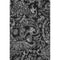 8' X 10' Black And Silver Paisley Washable Area Rug With UV Protection
