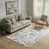 5' X 8' Brown And Ivory Paisley Washable Area Rug With UV Protection