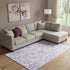 9' X 12' Lavender And Ivory Paisley Washable Area Rug With UV Protection
