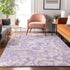9' X 12' Lavender And Ivory Paisley Washable Area Rug With UV Protection