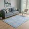 5' X 8' Blue And Ivory Abstract Washable Area Rug With UV Protection