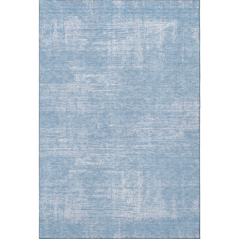 5' X 8' Blue And Ivory Abstract Washable Area Rug With UV Protection