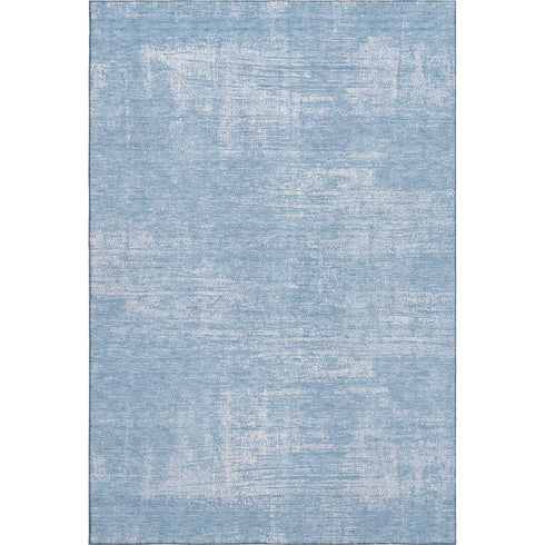 8' X 10' Blue And Ivory Abstract Washable Area Rug With UV Protection