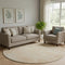 8' Coral And Ivory Abstract Washable Round Rug With UV Protection