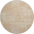 8' Coral And Ivory Abstract Washable Round Rug With UV Protection