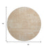 8' Coral And Ivory Abstract Washable Round Rug With UV Protection