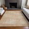 8' X 10' Coral And Ivory Abstract Washable Area Rug With UV Protection