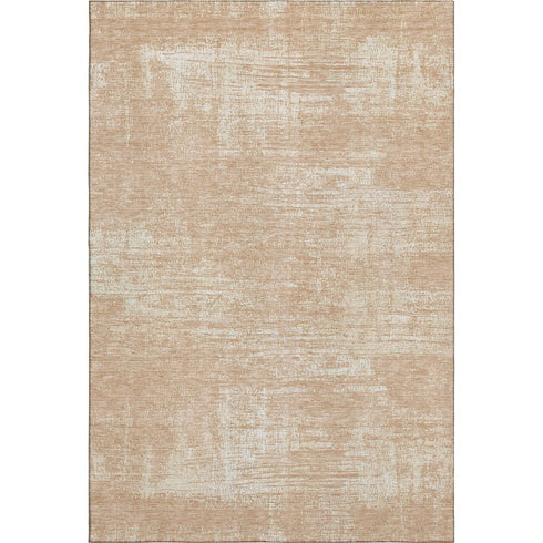 8' X 10' Coral And Ivory Abstract Washable Area Rug With UV Protection