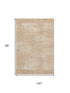 8' X 10' Coral And Ivory Abstract Washable Area Rug With UV Protection