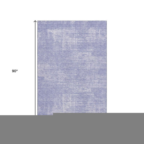 5' X 8' Lavender And Ivory Abstract Washable Area Rug With UV Protection