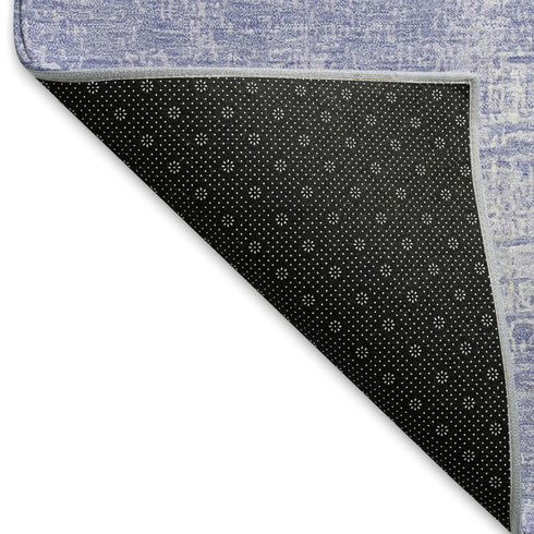 5' X 8' Lavender And Ivory Abstract Washable Area Rug With UV Protection