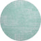 8' Turquoise And Ivory Abstract Washable Round Rug With UV Protection