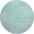 8' Turquoise And Ivory Abstract Washable Round Rug With UV Protection