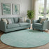 8' Turquoise And Ivory Abstract Washable Round Rug With UV Protection
