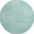 8' Turquoise And Ivory Abstract Washable Round Rug With UV Protection